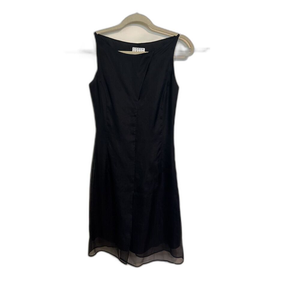 Vintage Black Chiffon Italian Designer Mini Dress